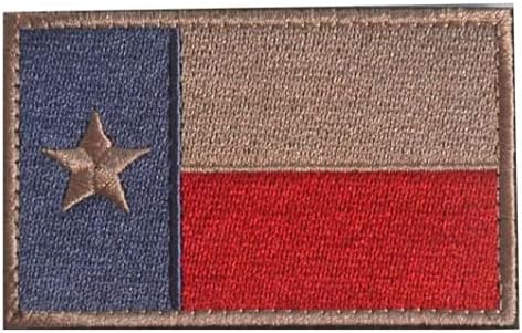 Државно знаме на Тексас во САД Тактички амбрант Извезени закрпи за закрпи за морални тактики воена везена кука и јамка на задниот дел на