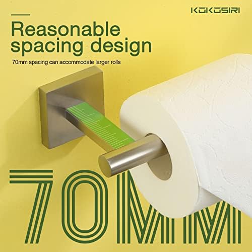 Kokosiri 32 инчи двојни крпи решетки за бања за бања за пешкир, држач за хартија, држач за хартија, четкан никел B5005BR-L32+B2005BR