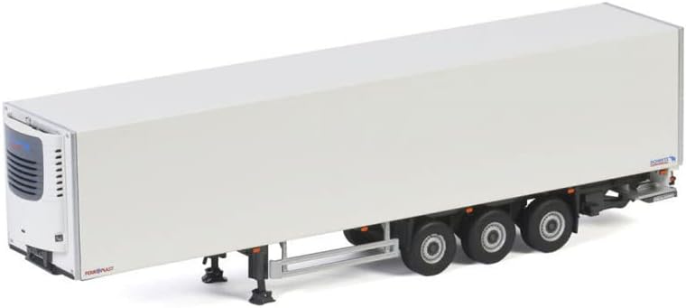 Приколка за WSI Reefer 3 оска бела со сино лого 1/50 Diecast камион претходно изграден модел
