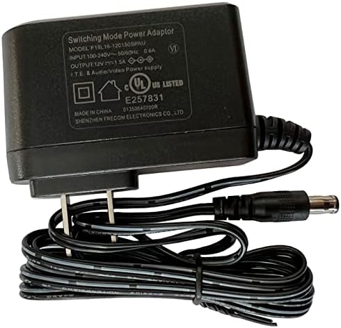 Адаптерот за исправен 12V AC/DC компатибилен со Sony AC-M1215WW 1-493-351-11 AC-M1215UC AC-E1215 SRS-XB501G UBP-X500 UBP-X700 Blu-ray Player MDR-HW700 MDR-HW700DS WHL600 WHL600/B Сврда за напојување на слушалките