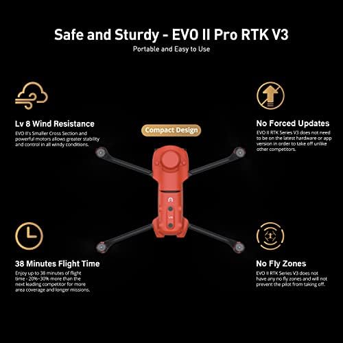 [Верзија 3] Autel Robotics Evo II Pro RTK V3, позиционирање на ниво на сантиметар, S-Ony 1-инчен 6K HDR CMOS, GNSS базна станица