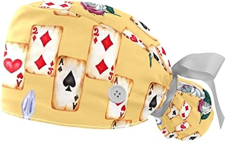 2 парчиња, прилагодливо работно капаче со копче со копче за акварејски магични покер цвеќиња зајаци од коњчиња од коњчиња, вратоврска за вратоврска