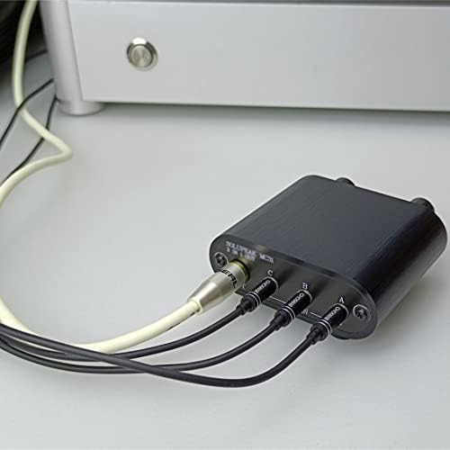 Audio прекинувач за аудио прекинувач ZLXDP 3,5 mm со контролер на јачината на линијата, 3 во 1 out 1/8 Aux Switcher Splitter Box, inline Actenu, волумен
