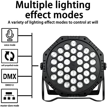 DJ Stage Lights, Zkeezm 36 LED PAR светла, RGB Party Light 7 бои осветлување со звук активирана далечинска и DMX контрола, диџеј за диско, забава,