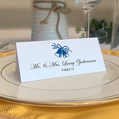 Картички за свадбени sвона, морнарица, сет од 150, пред -пресечени и постигнати - свадба, забава, вечера и специјални настани - направени во САД