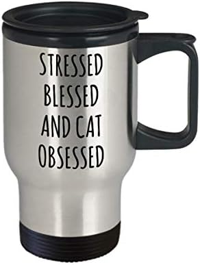 Hollywood & Twine Cat Crug Mat Lover подарок луда мачка дама изолирана кафе чаша за кафе за мачка мачка тато нагласена благословена и мачка