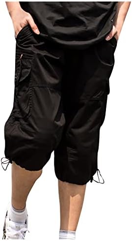 Шорцеви за мажи случајно лето, модни машки обични солидни џебови со цврста боја на отворено