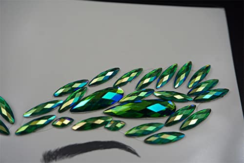 налепница за ноќта на вештерките зелени накит за лице за шминка дијамантски пасти самолепливи привремени тетоважи камења за лице налепница