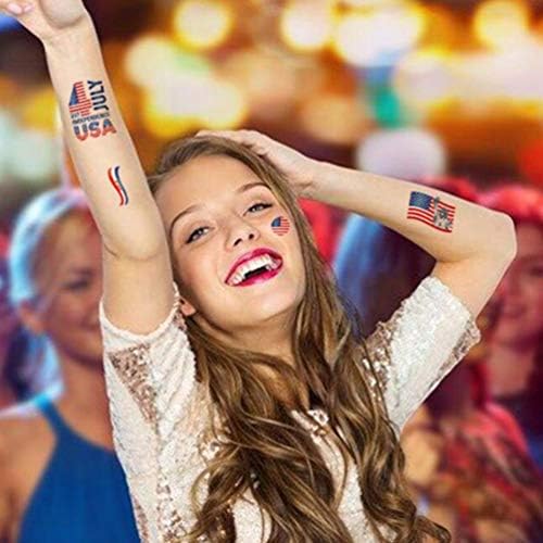 Valiclud 20 листови Патриотски привремени тетоважи Американски налепници за тетоважи на знами