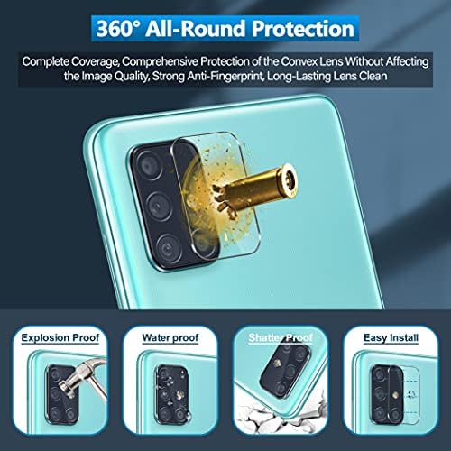 Cizerin [2+2 пакет] Заштитен стаклен екран заштитник за Samsung Galaxy A71 4G/5G/5G UW- и заштитник на леќи за леќи - Анти -Fingerprint - Доказ за тресење - HD Clarit
