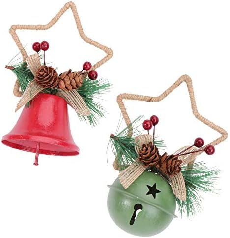 ABOOFAN 2 парчиња Креативни Божиќни Приврзоци Со Железно Ѕвонче Висечки Украси За Ѕвонење Забава