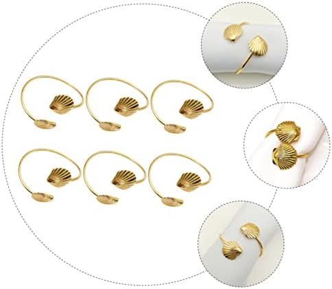 Upkoch 18 парчиња салфетка прстенка за табели украси Адорно пара Меса де Метал Златно шуплива Сервиетска ток