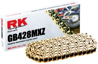 RK Racing Chain GB428MXZ-118 Gold 118 LINK Heavy Duty MX/SX Racing Non-Ring Canhern со поврзување на врската