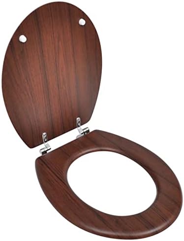 Седиштето за тоалети MDF покритие едноставен дизајн кафеава, едноставна тоалетна покривка, додатоци за тоалети, а, а