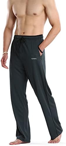 Toyoocl Sweatpant-атлетични панталони-вежбање-вежба-активна џогирање-џогирање со џебови со патенти за отворено дно за обука