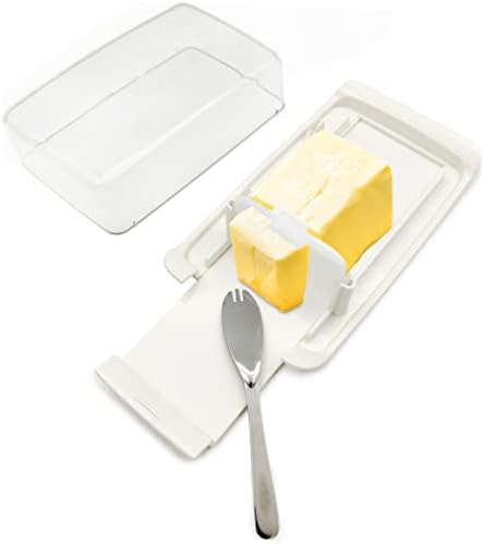 Изо-пластично чинија со путер со капак за countertop и чувар на ладилница, држач, послужавник, контејнер и складиште сет со флип, широк, мал, покриен дизајн, безбедна хран?