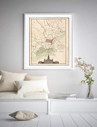 1777 мапа | Карта на градот и околината на Филаделфија | Сопственици на земјиште | Пенсилванија | Пензил