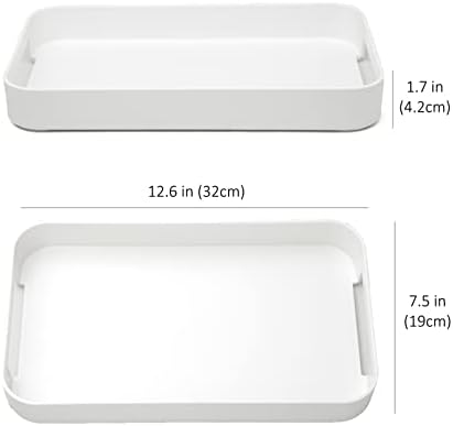 Алакати, бела лента за сервирање со рачки за повеќенаменски, стабилен правоаголник пластична пластична чинија Отоманска табела за кафе, декоративна