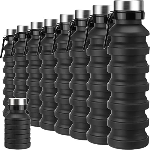 8 парчиња шишиња со вода што може да се употреби силиконски шише со вода за шишиња со шишиња со вода што може да се преклопи со вода