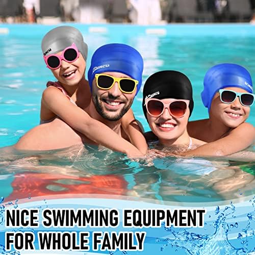 3 парчиња капачиња за пливање за деца со 3Д уво џеб силиконски капење капачиња за пливање со 2 пар ушни приклучоци нос клип за жени мажи тинејџери