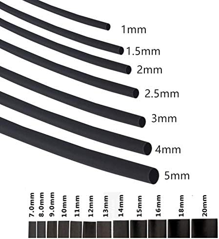 2: 1 Црна 1 2 3 5 6 8 10мм Дијаметар Топлина Смалуваат Топлинска Смалуваат Цевки Цевка Ракав Завиткајте Жица Продадете Сам Поправка На Конекторот