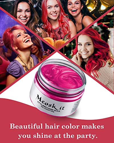 Восок во боја на коса McOSKIT за мажи и жени, 6314 природна привремена боја на коса, глинена боја, креми за стајлинг, забавна коса за коса за космеј,