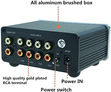 HNKDD Audio Signal Switcher 4 input 1 Out HIFI стерео RCA Switch Splitter Box