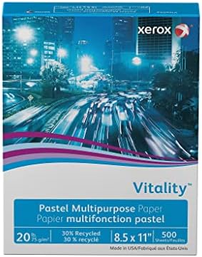 Xerox повеќенаменска хартија во боја, 8 1/2in. x 11in., 20 lb., пастери, рем од 500 листови