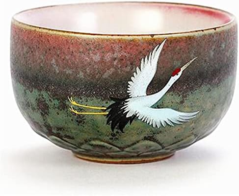 Јадење Кран Кран Кунг Фу Соџу Чаши кинески јапонски чаши за чај чаши од лотос пиедестал со кутија за подароци рачно изработени уметнички дела што водат традиционал