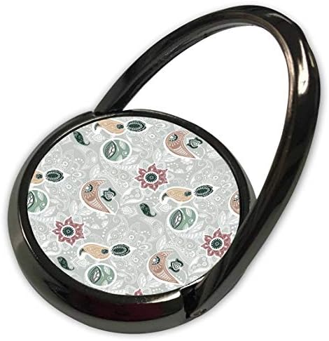 3DROSE ALEXIS DESIGN - PAMTER PAISLEY - Слика на кафеави, црни, зелени цвеќиња, Paisleys. Елегантна шема - телефонски прстен