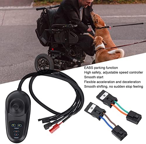 Контролорот за џојстик од инвалидска количка Brrnoo се вклопува за универзален контролер за столче за електрични тркала IPX5 водоотпорен 360 ° Ротација Електричен контр