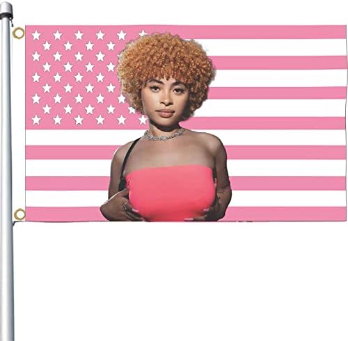 Мраз рапер зачини знаме 3x5 ft двојно зашиена полиестерска ткаенина со 2 месинг гром, розово icespice таписерија забава колеџ студент во спална