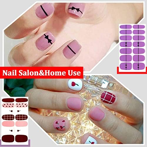 Silpecwee 40 листови налепници за лак за нокти со цврста боја на ноктите за нокти за жени ленти за нокти, стапчиња на ноктите полски