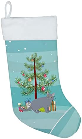 Богатства на Каролина CK4619CS Европски Шортаир 3 Мачки Среќен Божиќ Божиќно порибување, камин што виси чорапи Божиќна сезона Декора