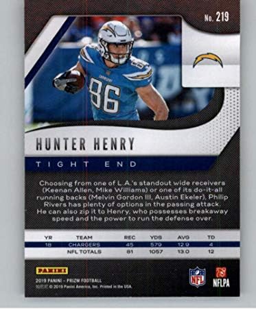2019 Panini Prizm 219 Hunter Henry Henry Los Angeles Chargers NFL Football Trading Card