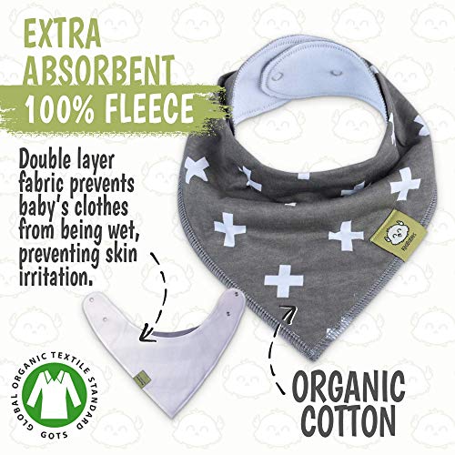 Keababies Carseat Canopy Cover and Organic Baby Bandana Drool Bibs Bundle - Nurshiping Covered up up, Cover Chart Cover - Bibs за заби, органски