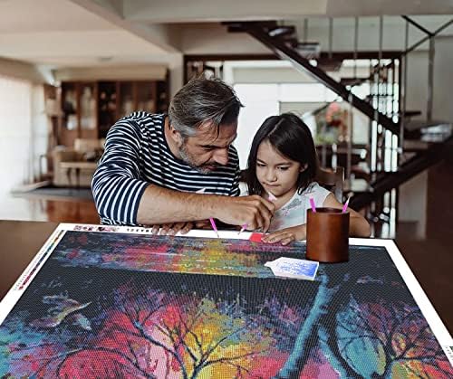Zgmaxcl Дијамантски уметнички комплети за сликање DIY за возрасни почетници околу целосна вежба Шарената шума РИНЕНЕСОН ДОГОВОР ДОГОВОР ДОГОВОРИ
