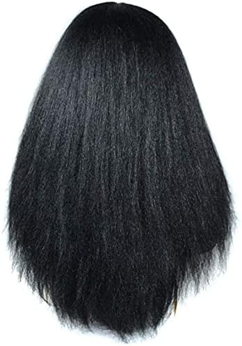 Перика за Замена на косата, Стилски Перики Компатибилни Со Жени Европски и Американски перики хауба црна Африканска микро-закривена долга