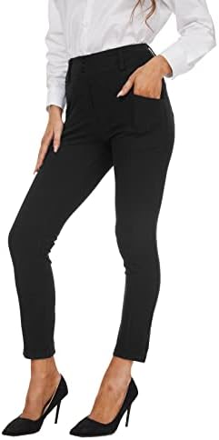 Xelorna женски јога панталони за голф затегнати слаби хеланки Работни канцелариски панталони Обични деловни пакувања со џебови