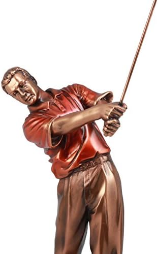 Подароци и декор ebros Професионален играч на голф за голфери за возење статуа Бронзена електроплетирана голф инспирирана фигура