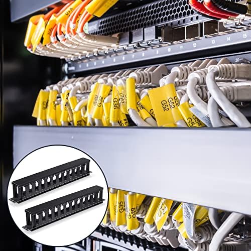 4 пакувања 1U решетки за управување со кабел за управување со кабел Хоризонтално управување со кабел за управување со кабел