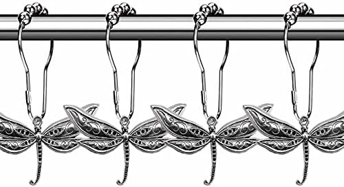 Дома шик јанг hcy 12 парчиња прекрасна змеј за туширање завеси куки за туширање завеси прстен уметност декоративни куки за бања