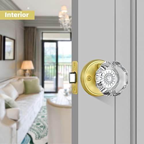 Копче за златна врата од CLCTK со заклучување, копчиња за врата од кристално стакло за внатрешна врата, функција за приватност бања бања спална соба за внатрешни рабо?