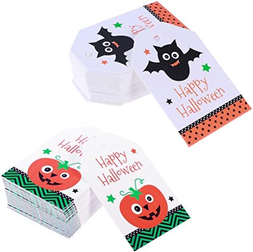 Абоофан 1 Поставете картички за пораки за Ноќта на вештерките за печење бисквити Кенди Третира торби кутии хартиени ознаки