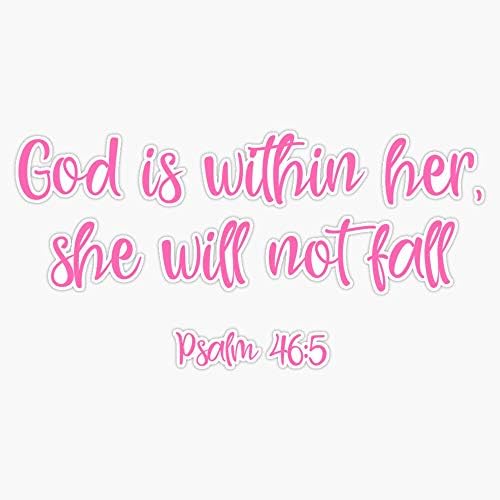 Бог е во неа, таа нема да падне Псалм 46:5 Налепница Винил Браник Налепница Налепница Водоотпорен 5
