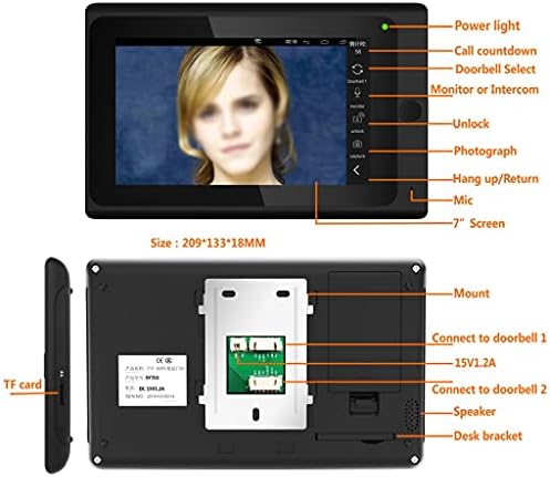 Лируксун 7 Инчен Иц Картичка Видео Врата Телефон Врата Ѕвонче Домофон Систем Со Жичен 1080п Камера