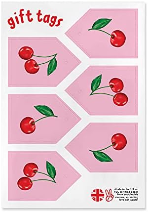 ЦЕНТРАЛНА 23 - Розова Хартија За Завиткување-Цреша Печатење-6 Листови За Подароци-Роденденска Обвивка За Жени - Нови Девојчиња-Тинејџери-Рециклирачки