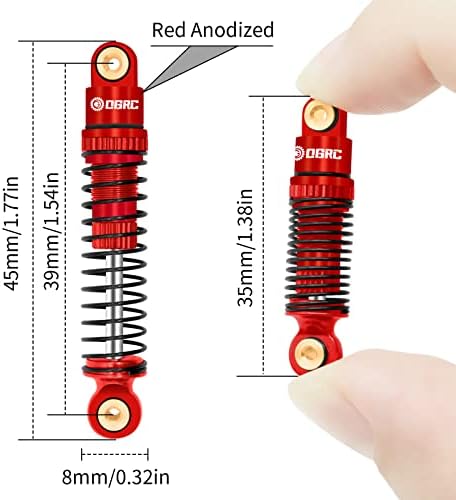 OGRC шокови Абсорбер масло со навој алуминиумски предни и задни шокови за аксијални SCX24 C10 JLU Deadbolt Gladiator Bronco Desproading Делови