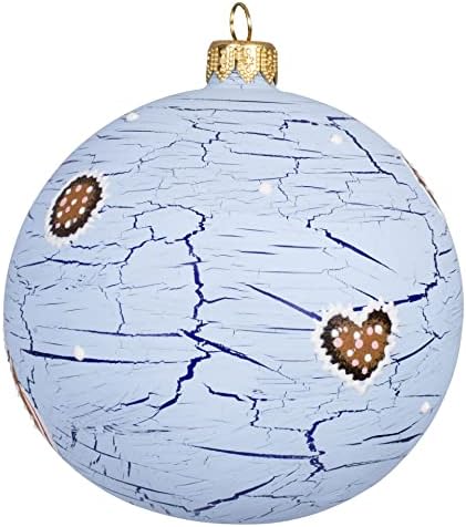 Тигар младенче со рачно изработена рачно изработена украсена стакло божиќна топка украс