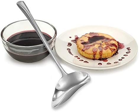 Кабилок торта украсува мала гравита лажица сос од супа од не'рѓосувачки челик прибор за јадење супа од супа со лажица сос за садови за